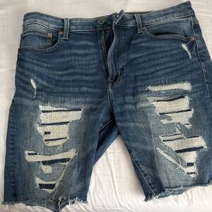 American Eagle Outfitters Ripped Blue Jean Shorts